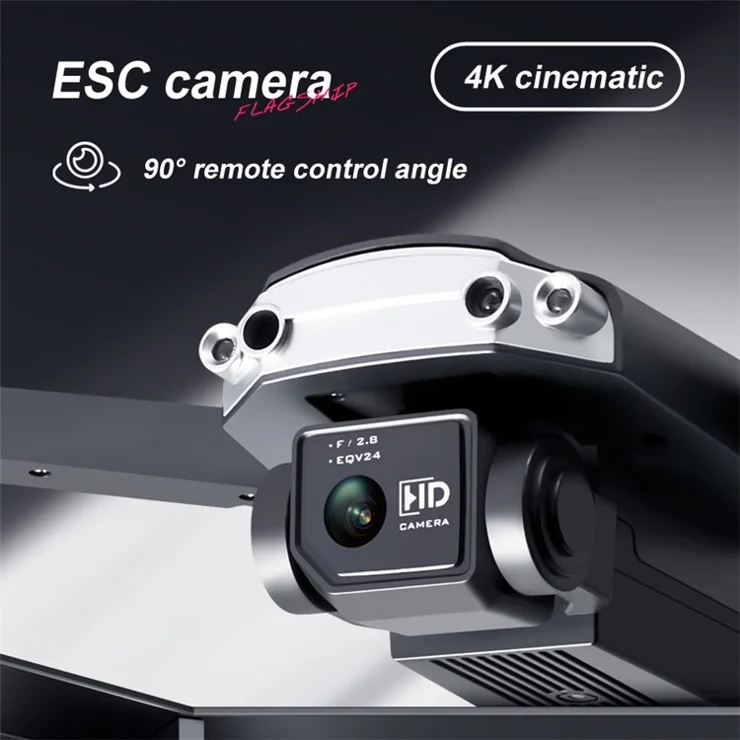 S9000 Aerial Photography Drone Optical Flow Positioning Obstacle Avoidance 4K RC Quadcopter with 2 Batteries - Black