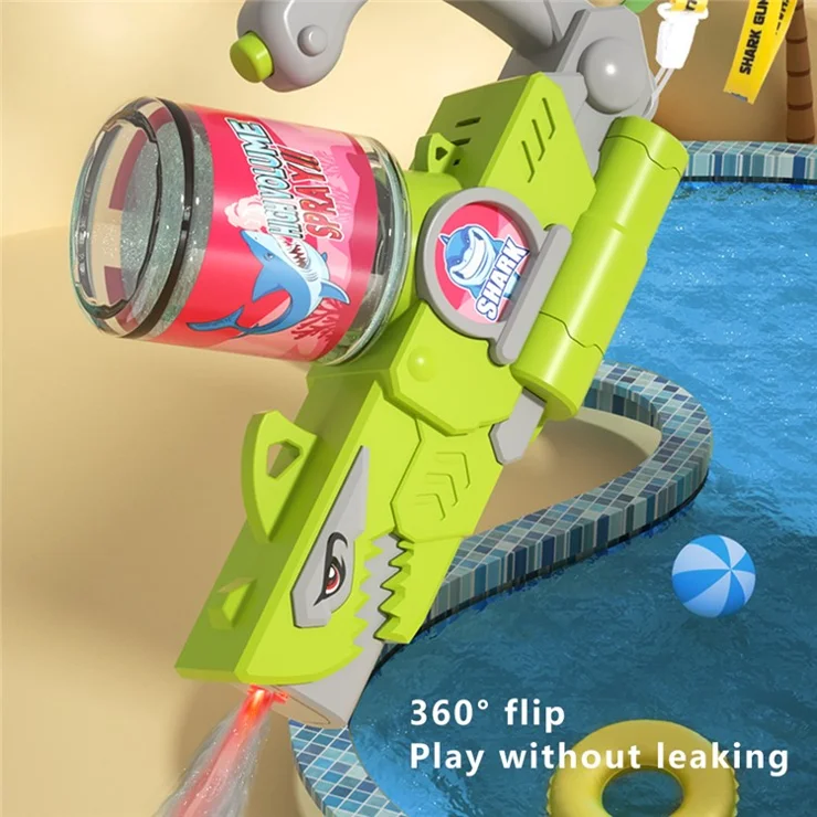 CM135-5A Kids One-Click Spraying Electric Automatic Bubble Maker Toy Bubble Machine with Lights - Green