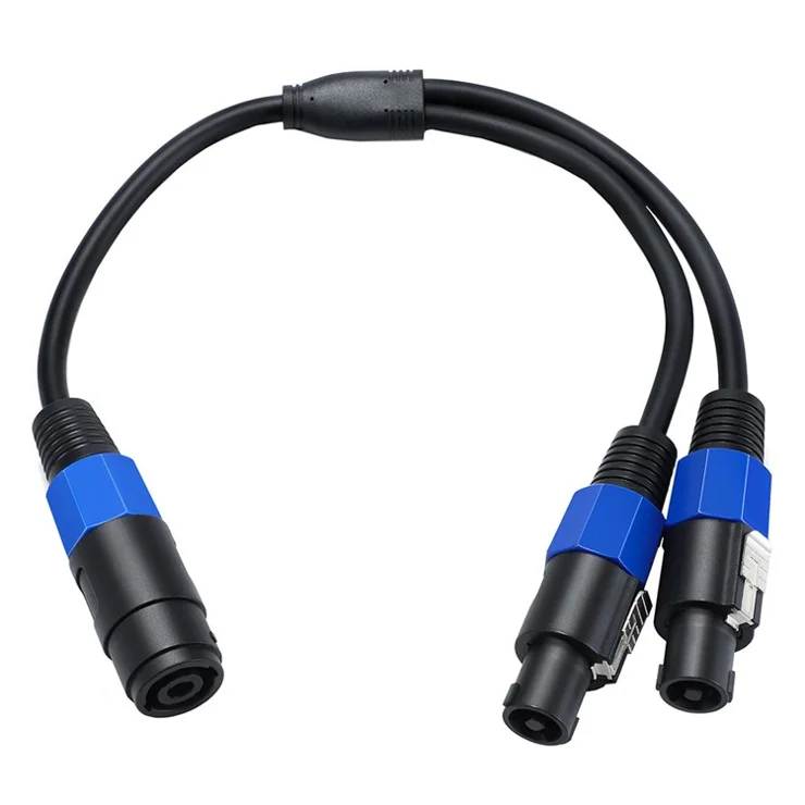 JUNSUNMAY 50cm Speakon Splitter Cable 1 Female to 2 Male Audio Speaker Amplifier Extension Cord