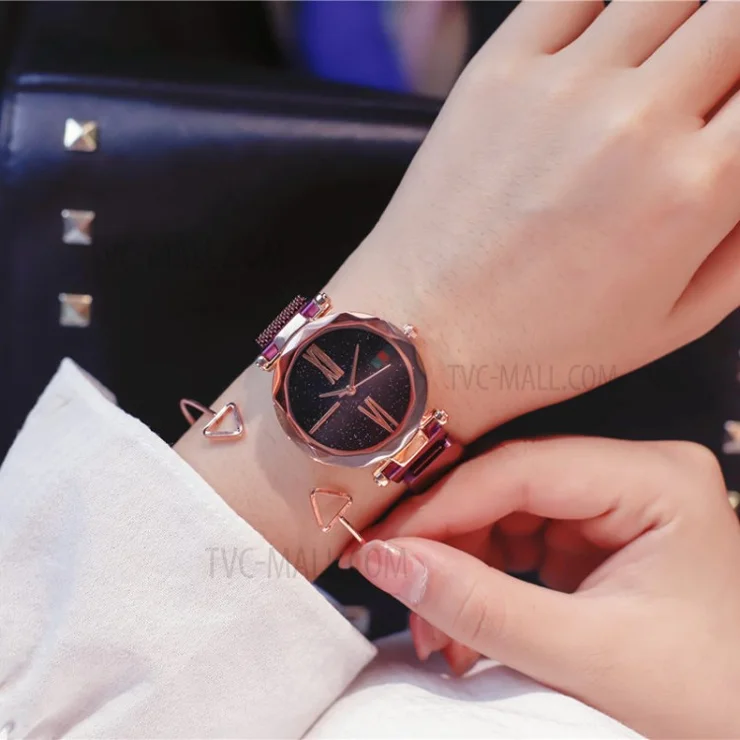 JIANGYUYAN Roman Scale Waterproof Women Quartz Wrist Watch Alloy Band - Purple