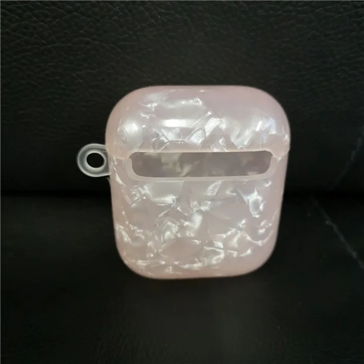 Hard PC Bluetooth-compatible Marble Skin Cover for Apple AirPods with Wireless Charging Case (2019) / AirPods with Charging Case (2019) (2016) - Pink