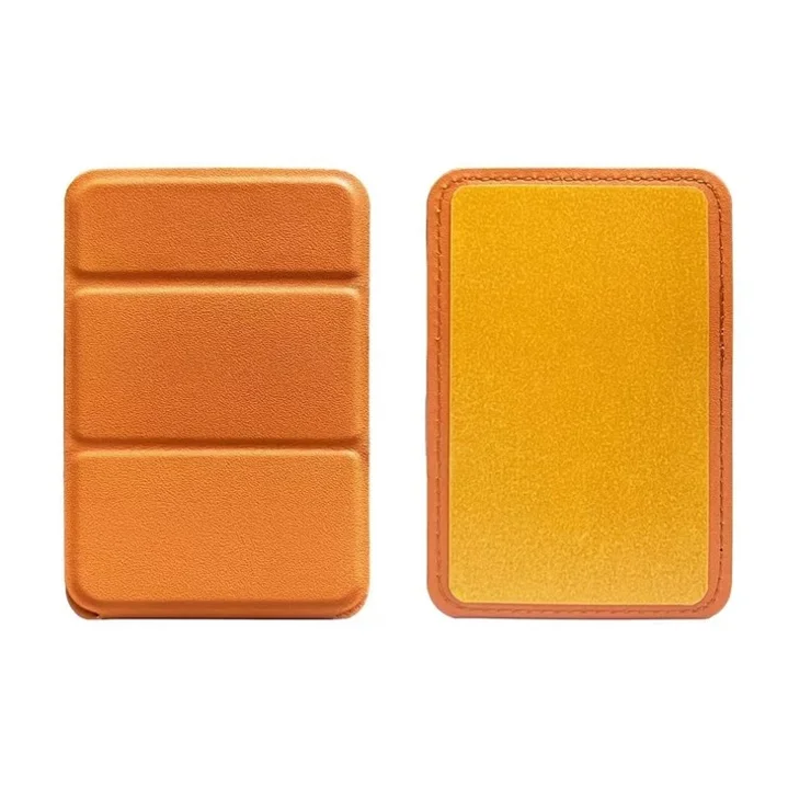 Magnetic Card Holder Compatible with MagSafe Foldable Kickstand Genuine Cow Leather Card Sleeve - Style 11