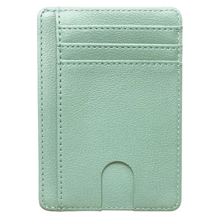 Card Holder RFID Blocking Leather Ultra Slim Wallet Credit Card Case Card Protector - Green