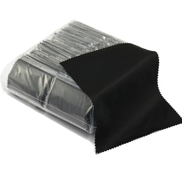 Microfiber Cleaning Cloth 13 x 13cm 220GSM Knitted Wipes for Phones Tvs Glasses Camera Lenses Computer Monitors - Black
