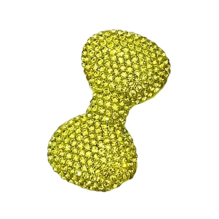 47x26mm DIY Phone Case Charms Rhinestone Decorated Clay Bowknot Ornament Accessory - Yellow