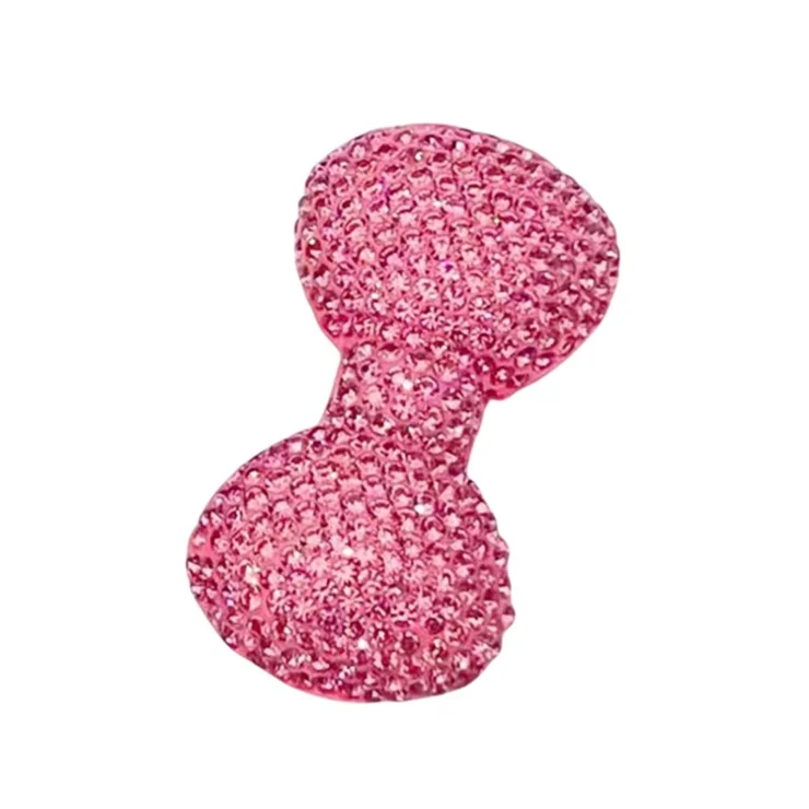 40x22mm DIY Phone Case Charms Rhinestone Decorated Clay Bowknot Ornament Accessory - Pink