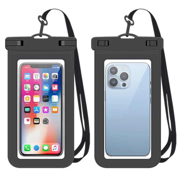 HF-17 Waterproof Phone Pouch IPX8 Certified Touchscreen Cellphone Dry Bag for Swimming / Diving - Black