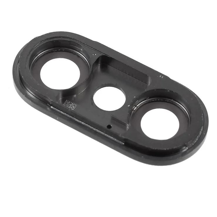 For iPhone X Back Camera Lens Ring Cover with Glass Lens - Black