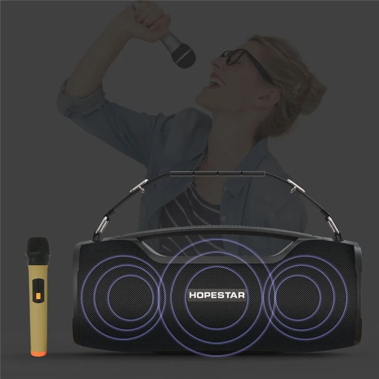 HOPESTAR A6 Pro Portable Bluetooth-compatible Speaker Waterproof Wireless Column Speaker with Microphone Power Bank