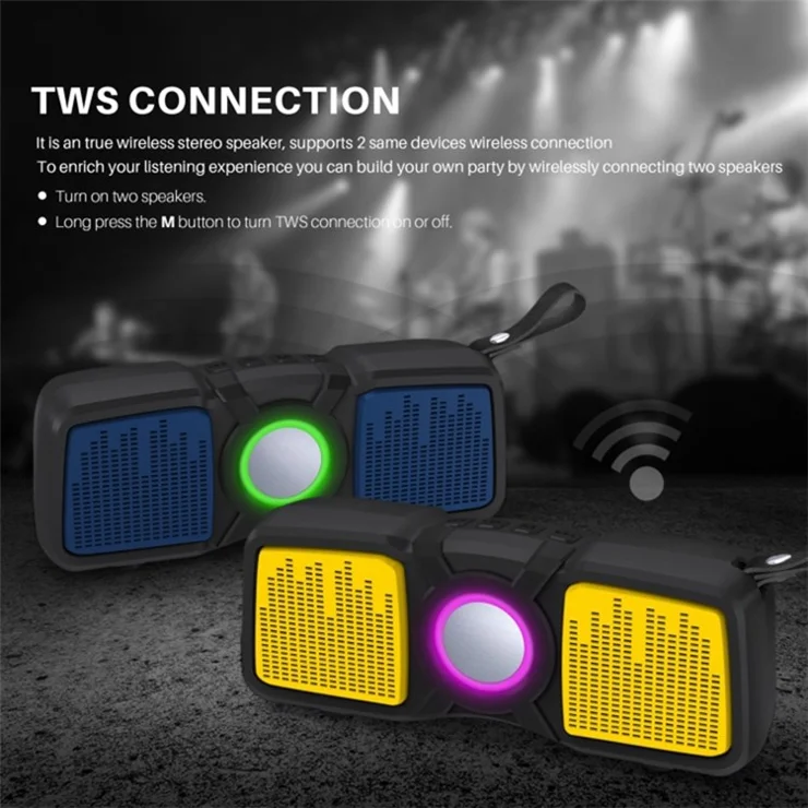 NEWRIXING NR9011 10W Wireless Bluetooth-compatible Speaker Portable TWS Speaker Sound Amp Support TF Card/FM (CE) - Blue