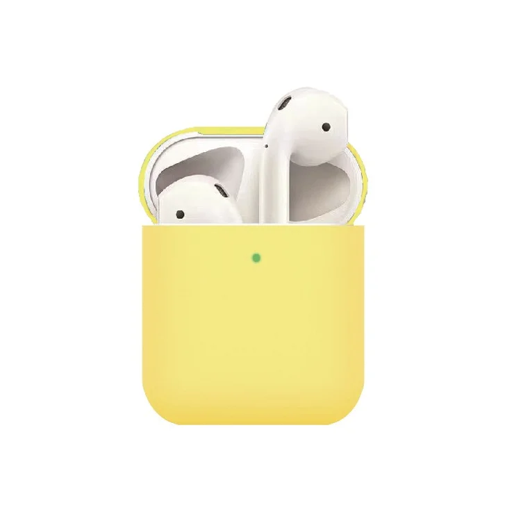 Matte Texture Silicone AirPods Case for Apple AirPods with Wireless Charging Case (2019) / AirPods with Charging Case (2019) (2016) - Yellow