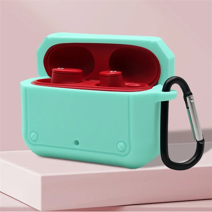 Portable Silicone Wireless Bluetooth-compatible Earphone Carrying Case Storage Bag with Anti-lost Buckle for Beats Studio Buds - White
