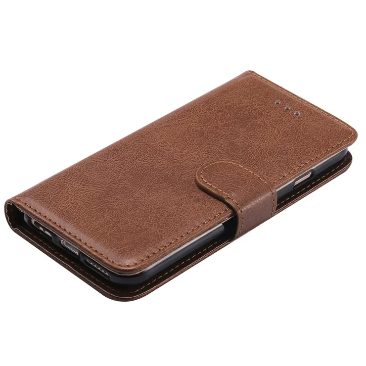 For iPhone 6s / 6 / 7 / 8 / SE (2020) / SE (2022) Case 2 in 1 Detachable Magnetic Leather Wallet Mobile Cover with Strap - Brown