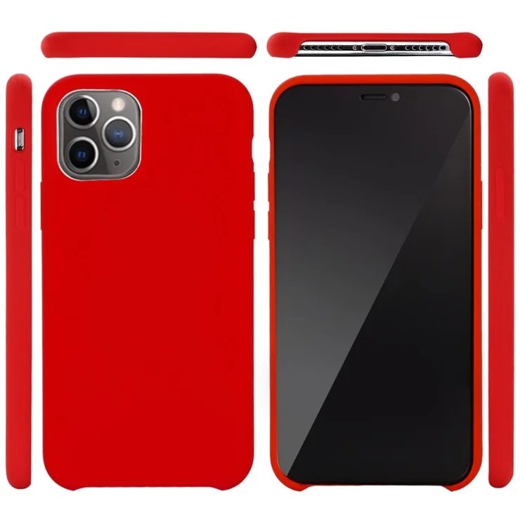 For iPhone 11 Pro Max 6.5 inch (2019) Soft Liquid Silicone Phone Casing - Red