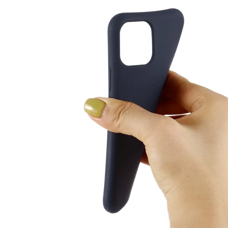 Anti-scratch Soft Liquid Silicone Phone Shell Mobile Phone Bag Case for iPhone 11 6.1 inch (2019) - Dark Blue
