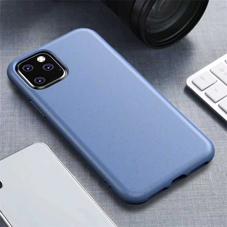 For iPhone 11 6.1 inch (2019) Starry Sky Series Wheat Straw Degradable Case Matte Texture Flexible TPU Protective Cover - Blue