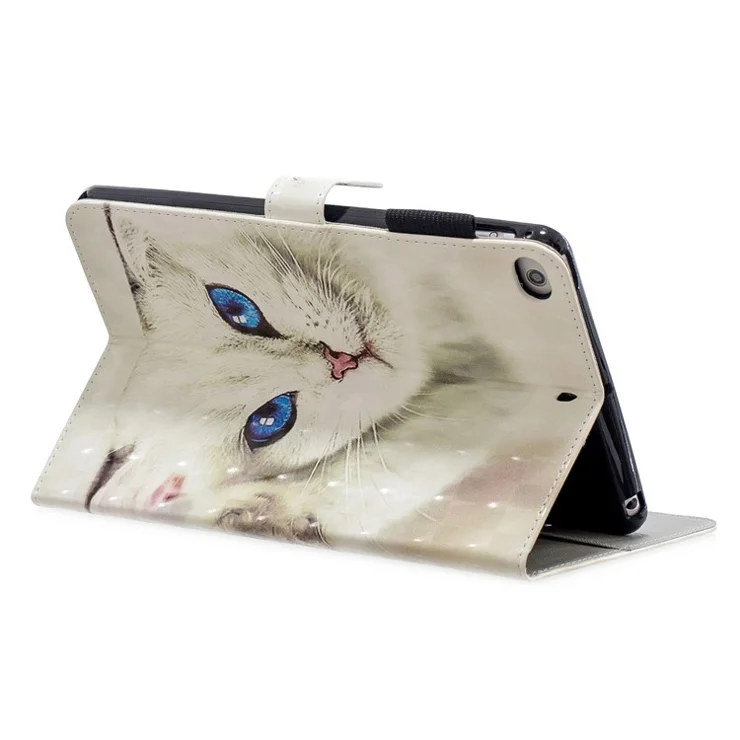 Pattern Leather Tablet Case for iPad Mini / Mini 2 / mini 3 / mini 4 / mini (2019) 7.9 inch - White Cat