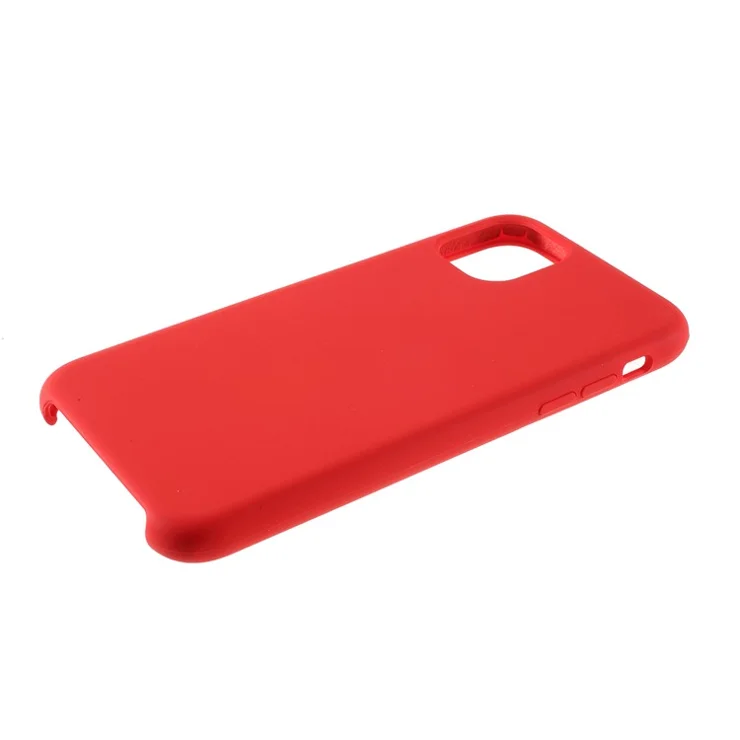 For iPhone 11 6.1 inch (2019) Solid Silicone Cell Phone Cover Casing - Red