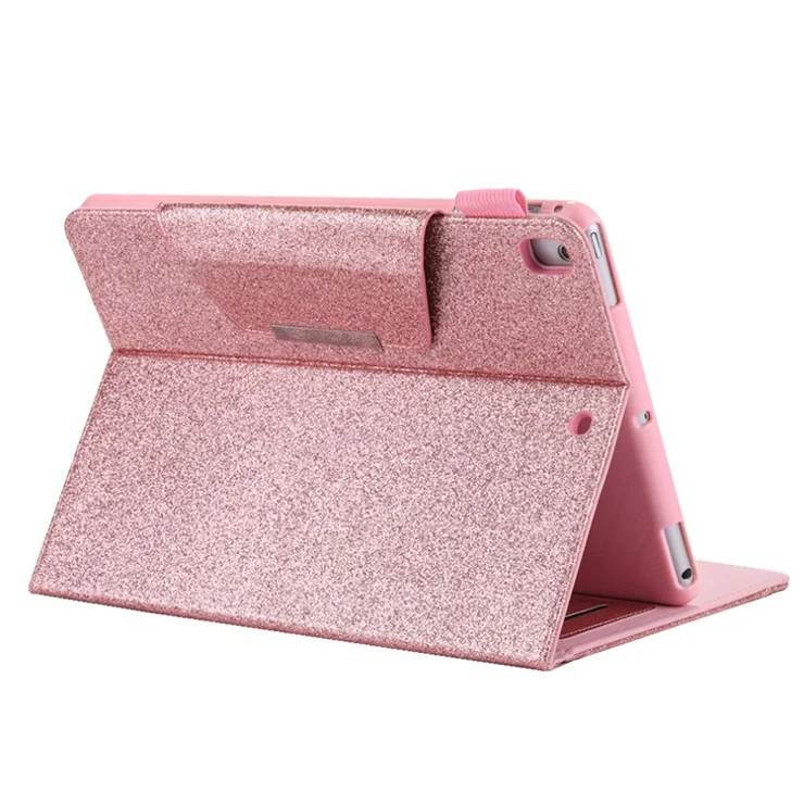 Metal Buckle Flash Powder Wallet Stand Leather Stand Cover for iPad 10.2 (2021)/(2020)/(2019)/Pro 10.5-inch (2017)/Air 10.5 inch (2019) - Pink