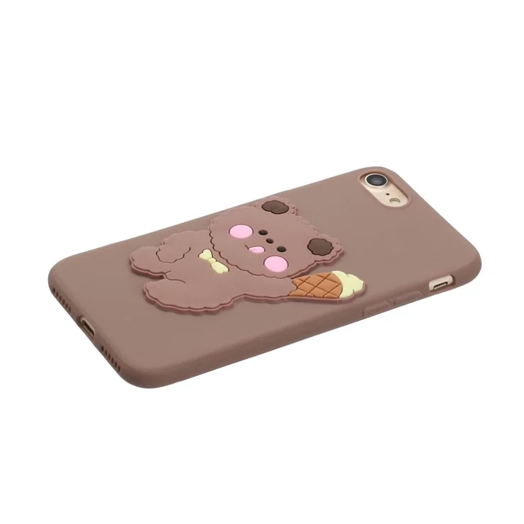 Animal Doll Coated TPU Phone Case for iPhone 7/8/SE (2020)/SE (2022) - Bear