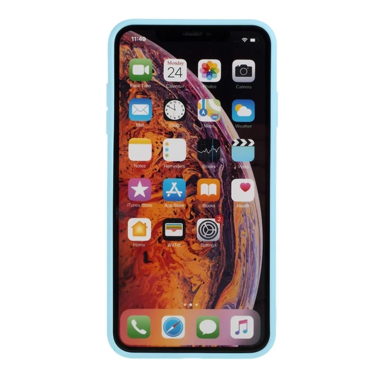 Matte Skin Soft Silicone Phone Case for iPhone XS / X 5.8-inch - Baby Blue