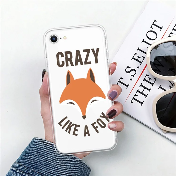 Cute Pattern Printing Soft TPU Protective Case for iPhone SE (2020)/SE (2022)/7/8 - Fox