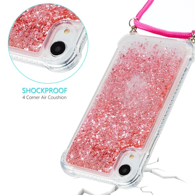 Glitter Powder Quicksand TPU Back Case for iPhone XR 6.1 inch - Rose