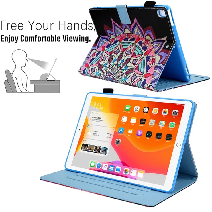 Patterned Leather Stand Smart Case for iPad Air 10.5 inch (2019)/iPad Pro 10.5-inch (2017)/iPad 10.2 (2021)/(2020)/(2019) - Mandala