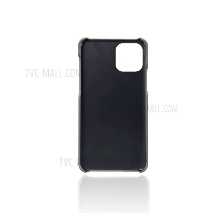 Precise Hole Opening PU Leather Coated PC Phone Back Case for iPhone 12 mini - Grey