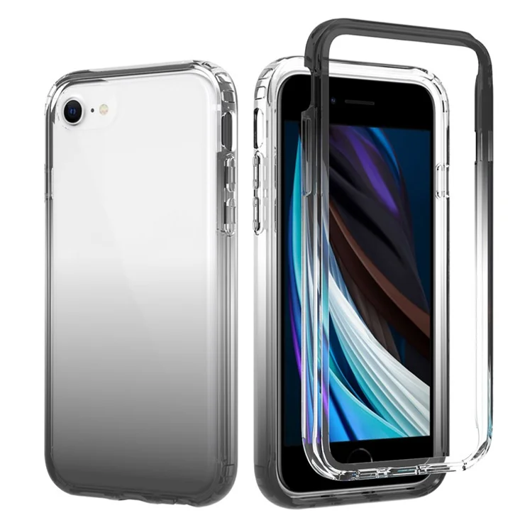 High Transmittance Hybrid Phone Case Cover for iPhone 6 4.7-inch / 7 4.7 inch/8 4.7 inch/SE (2020)/SE (2022) - Black