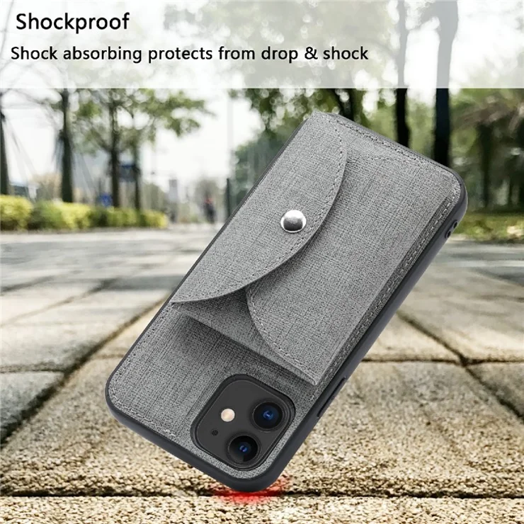 VILI T Series Detachable Magnetic Absorption Wallet Leather Skin TPU Back Case for iPhone 12 mini 5.4 inch - Grey