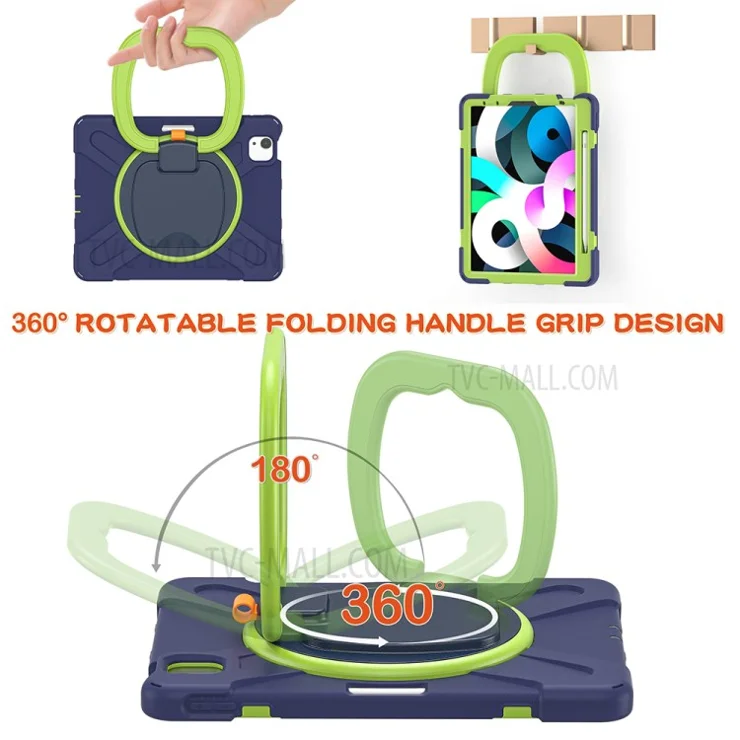 PC + Silicone Kickstand Case for iPad Air 11 (2025) / (2024) / Air (2020) / (2022) / Pro 11 (2022) / (2021) / (2020) / (2018) - Navy Blue / Green