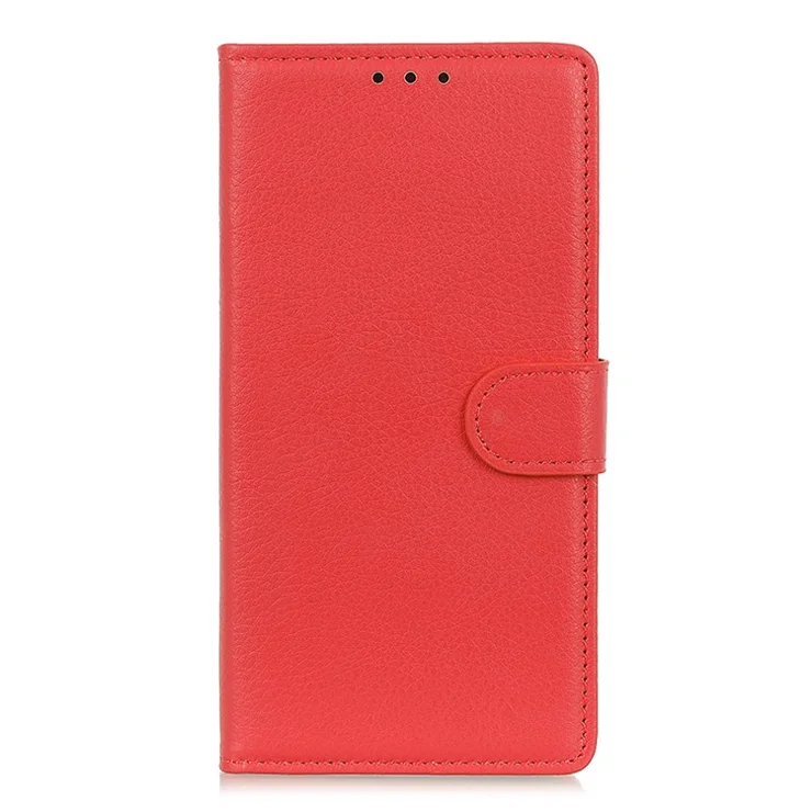 Wallet Design Classic Litchi Texture Leather Phone Stand Case for iPhone 13 mini 5.4 inch - Red