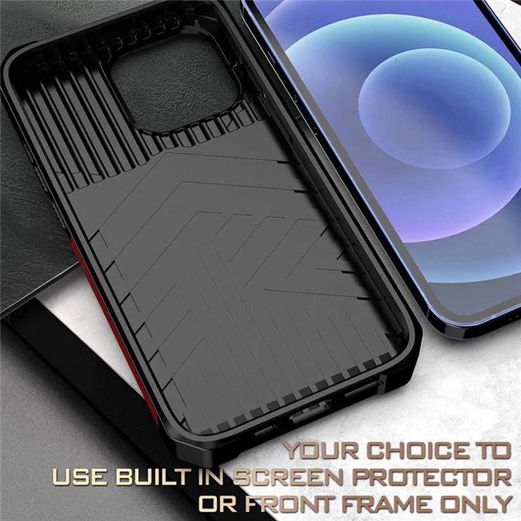 Shock-Absorbed Hybrid Phone Case Cover Shell with Card Holder and Removable Lens Shield for iPhone 13 Pro 6.1 inch - Rose Gold