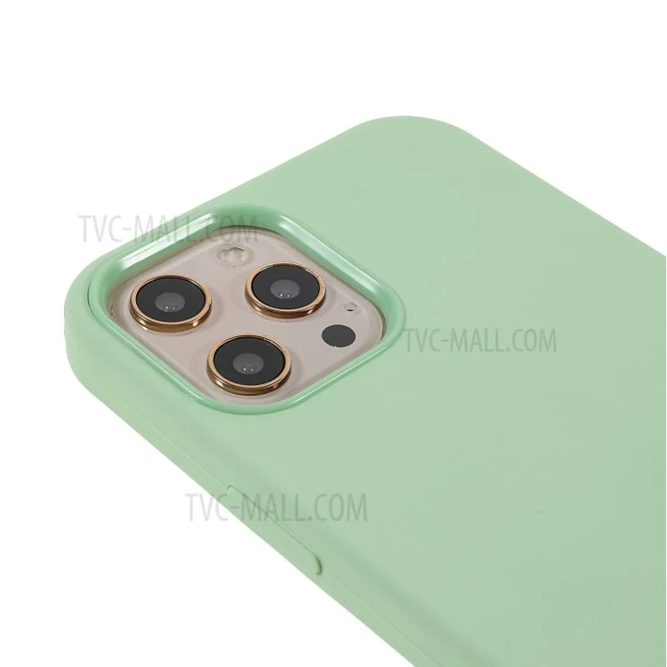 Soft Touch Solid Silicone Full-Body Protective Case for iPhone 12 Pro Max 6.7 inch - Mint Green
