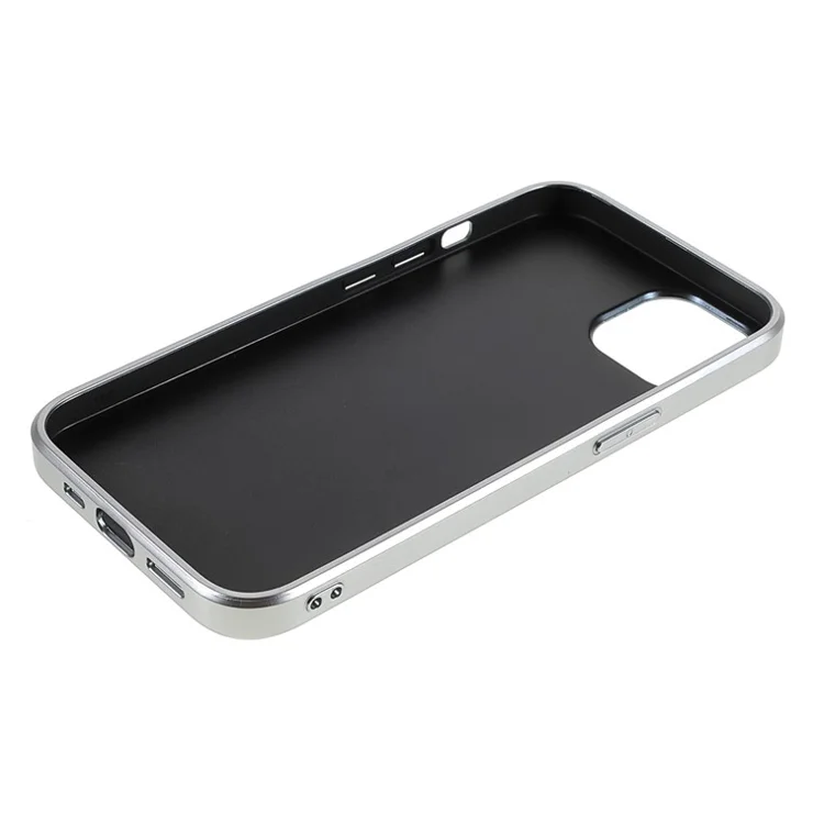 Glitter Bling TPU Electroplating Edge + Hard PC Back Stylish Light Shockproof Phone Cover for iPhone 13 mini 5.4 inch - Silver