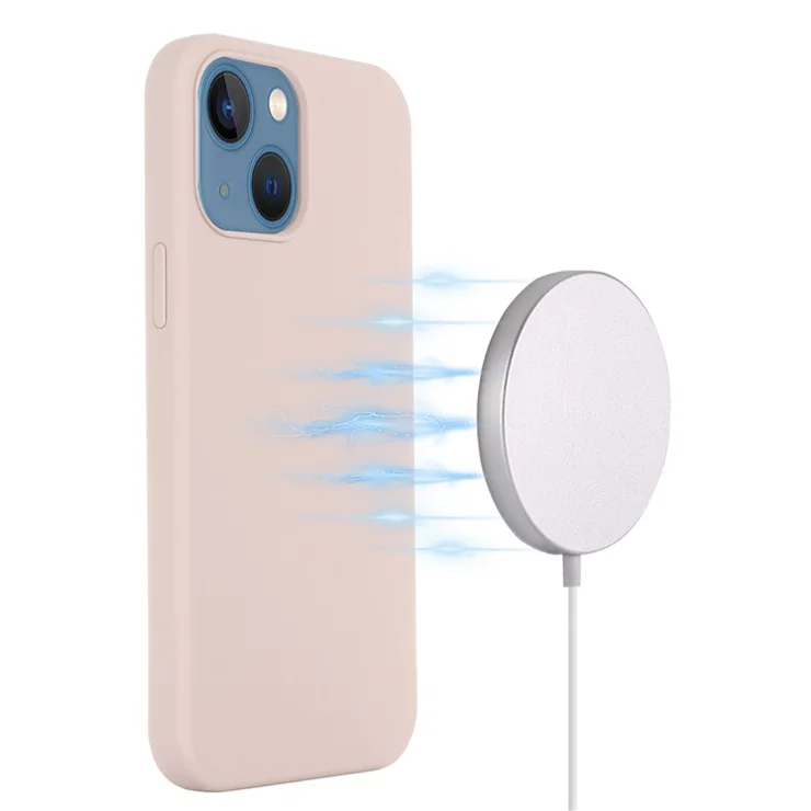 For iPhone 13 Cover Compatible with MagSafe Liquid Silicone Phone Case - Pink