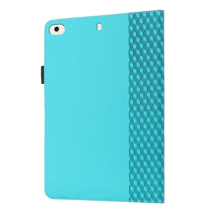 Rhombus Pattern Full Protection Anti-Drop Card Slots Design Skin-touch Feeling Stand Leather Tablet Case Cover for iPad Mini/Mini 2/mini 3/mini 4/mini (2019) 7.9 inch - Lake Blue