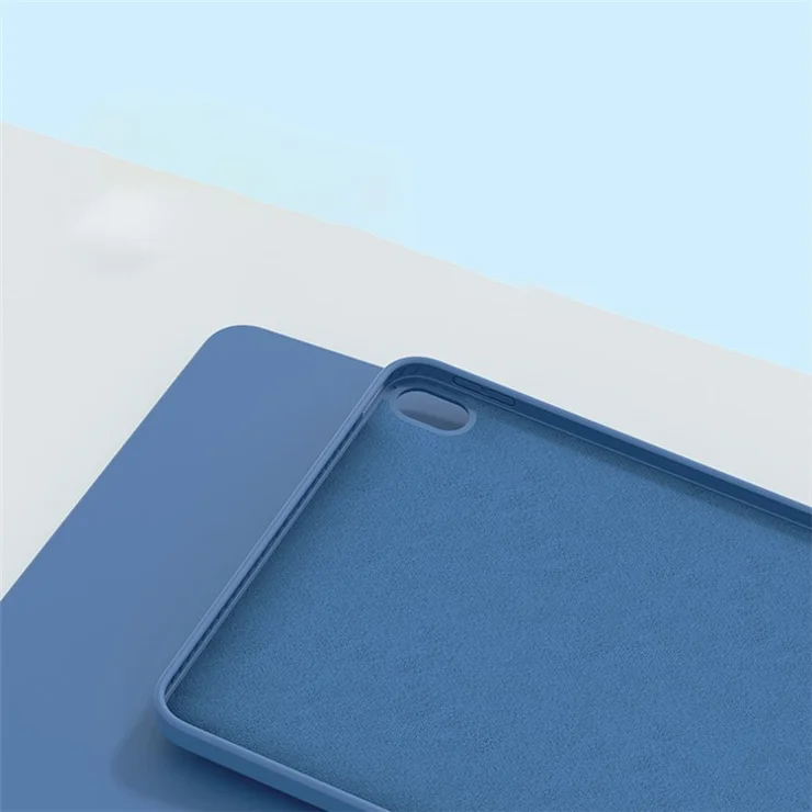 MUTURAL Drop-resistant Liquid Silicone+PC Microfiber Lining Protective Tablet Case Cover for iPad Air (2020)/Air (2022) - Midnight Blue