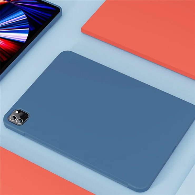 MUTURAL Microfiber Lining Liquid Silicone+PC Protective Tablet Case Cover for iPad Pro 12.9 (2022) / (2021) / (2020) / (2021) / (2022) - Midnight Blue