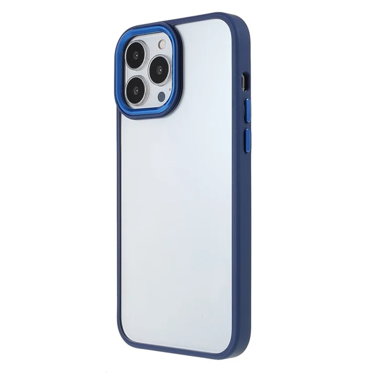 Scratch Resistant Acrylic + TPU Protective Cover Metal Camera Lens Frame Phone Case for iPhone 13 Pro 6.1 inch - Sapphire