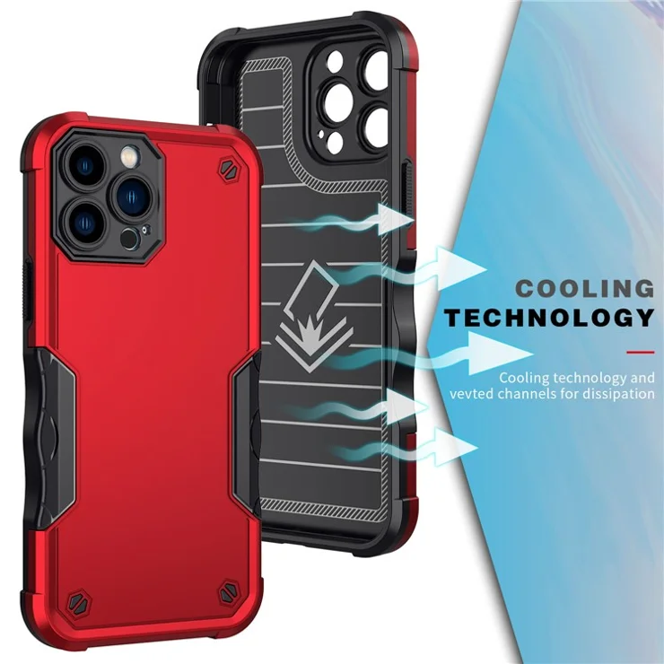 Precise Cutout Anti-fall Hybrid Hard PC Soft TPU Mobile Phone Case for iPhone 13 Pro Max 6.7 inch - Black