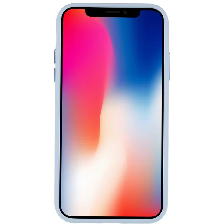 For iPhone 11 6.1 inch Wear-resistant Anti-fall Acrylic + TPU Cover Metal Camera Lens Frame Cell Phone Case - Baby Blue