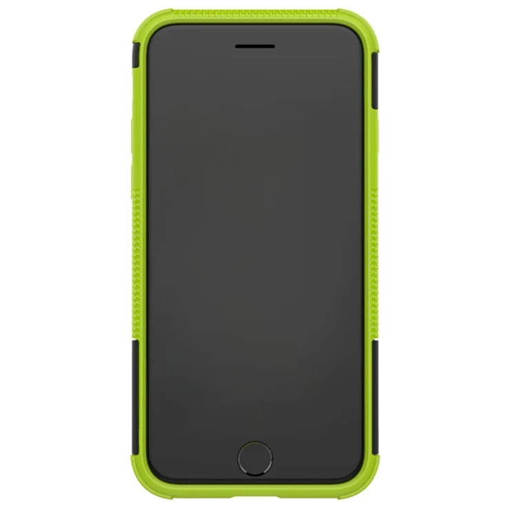 For iPhone SE (2020)/SE (2022)/8/7 4.7 inch- Dual Guard Cool Tyre PC + TPU Cover with Kickstand - Green