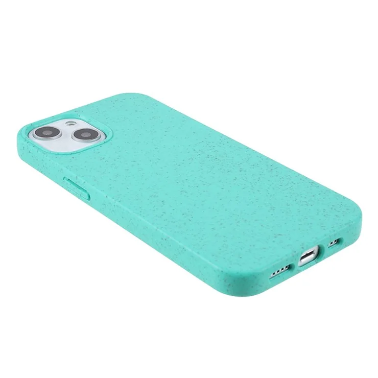 For iPhone 14 Plus 6.7 inch Starry Sky Series Matte Mobile Phone Case Starry Biodegradable Wheat Straw TPU Drop-proof Anti-wear Cell Phone Shell - Green