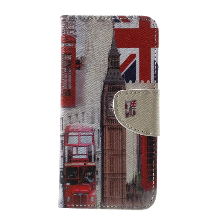 Pattern Printing Cross Texture Leather Stand Cover with Card Slots for Samsung Galaxy S10e - Big Ben