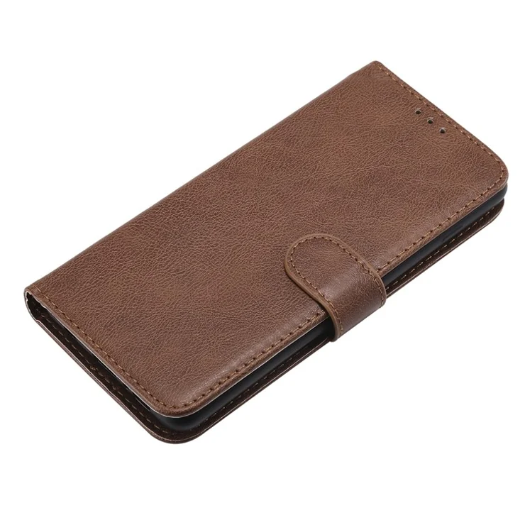 For Samsung Galaxy S10 Plus Case 2 in 1 Detachable Magnetic Leather Wallet Mobile Cover with Strap - Brown