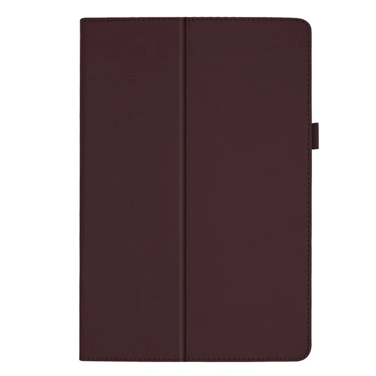 Litchi Texture Leather Stand Protective Case for Samsung Galaxy Tab S5e SM-T720 - Coffee
