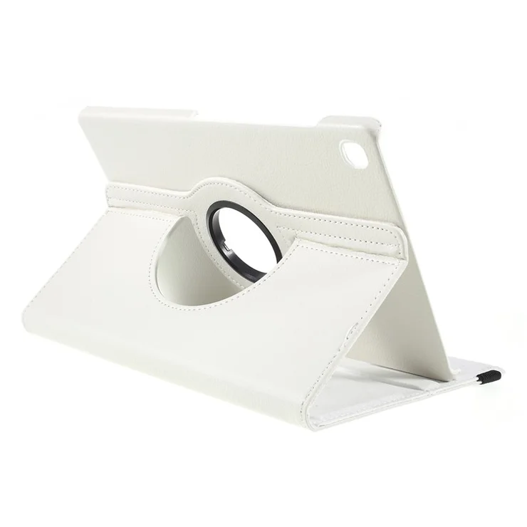 For Samsung Galaxy Tab S5e SM-T720 Litchi Texture Leather Protection Tablet Cover [with 360 Degree Rotary Stand] - White