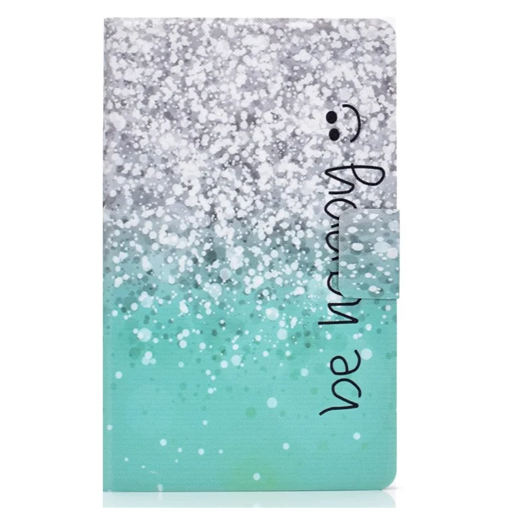 Pattern Printing Leather Stand Case for Samsung Galaxy Tab A 8.0 (2019) SM-T290 SM-T295 - Be Happy